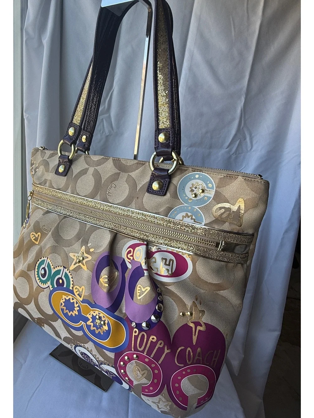 Coach Poppy Signature Glam Tote